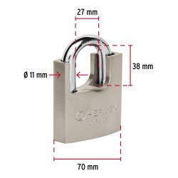 Candado de hierro 70 mm con coraza. llave anti.ganzúa