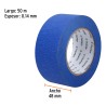 Cinta masking tape azul de 2" x 50 m para pintor. Truper