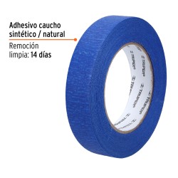 Cinta masking tape azul de 1" x 50 m para pintor. Truper