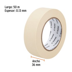 Cinta masking tape de 1.1.2" x 50 m. Truper