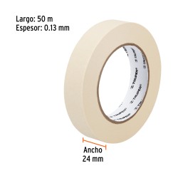 Cinta masking tape de 1" x 50 m. Truper