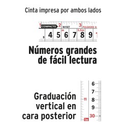 Flexómetro compacto 10 m con grip. cinta 25 mm. Truper